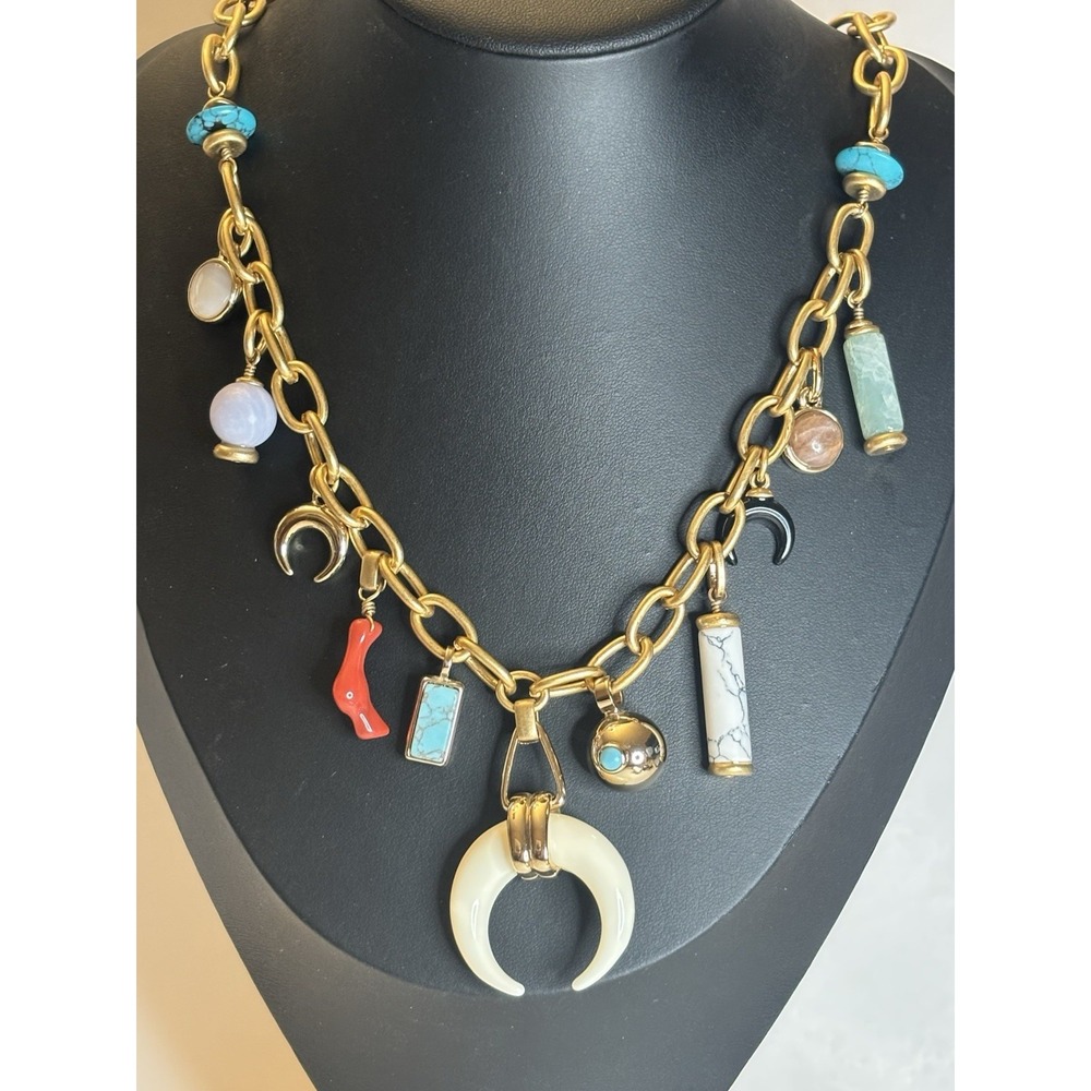 Stella & Dot Multi Charm Necklace Bohemian
